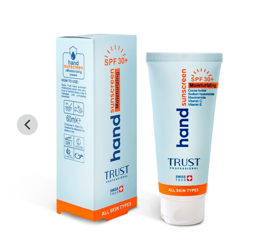 کرم تخصصی دست ضدآفتاب و آبرسان +SPF30 بی‌رنگ تراست ۷۵ میل